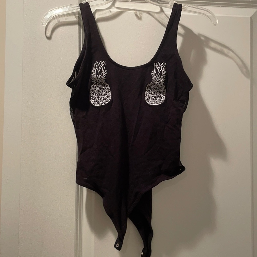 Mesh side pineapple body suit